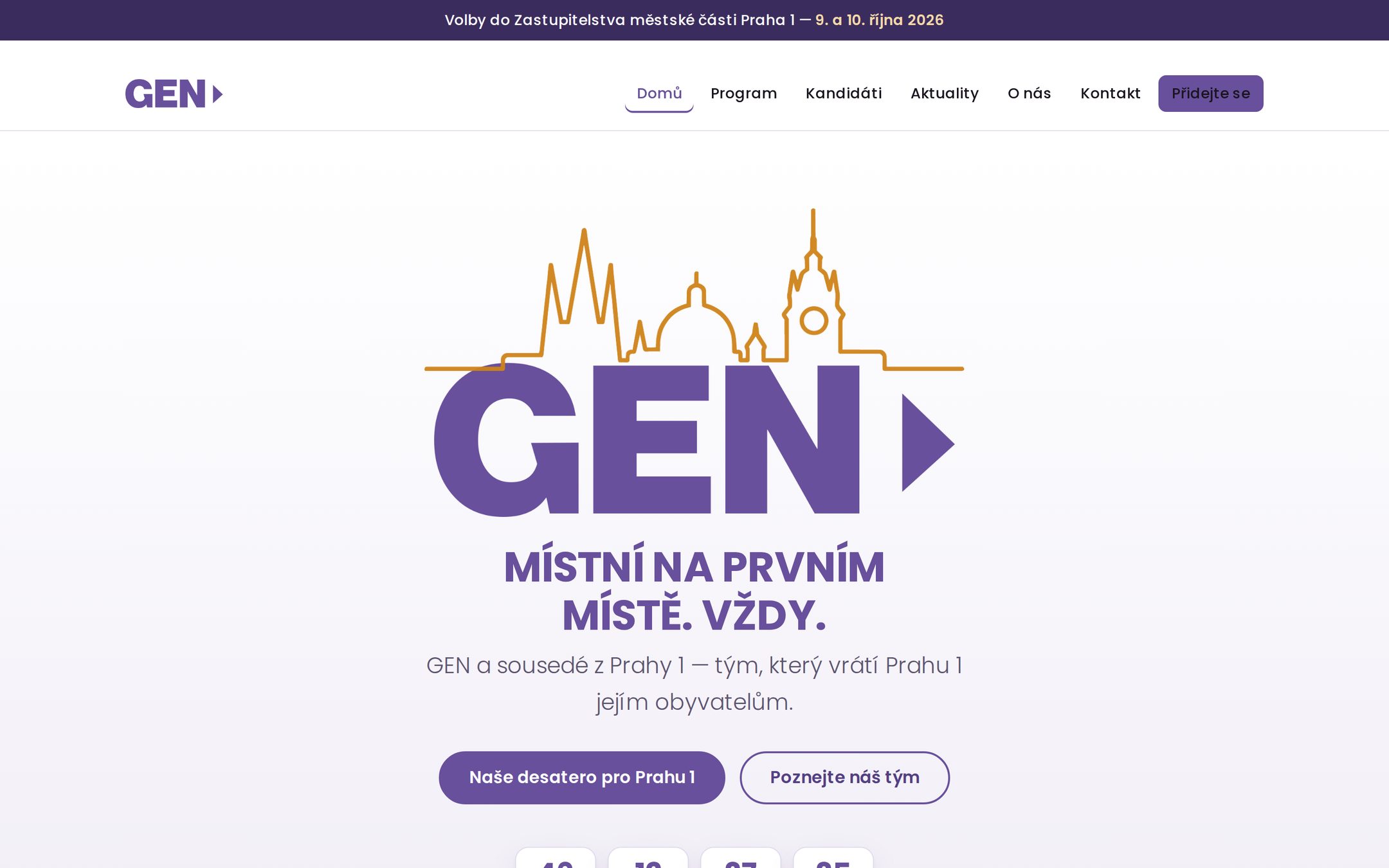 &Uacute;vodn&iacute; str&aacute;nka webu gen1.cz